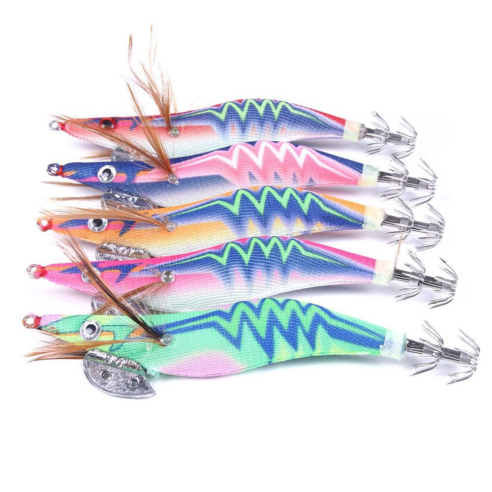 5x Rattle Glow Egi Squid Jigs Calamari Jig #2.5 #3.0 #3.5 Fishing Lure