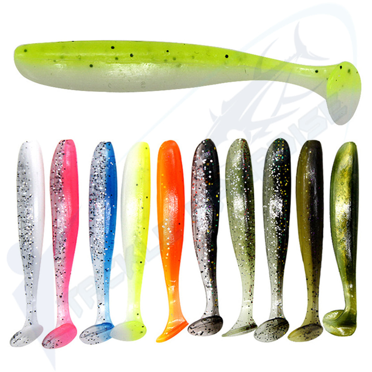 20 Soft Plastic Fishing Lures 70mm Paddle TAIL FLATHEAD Bream Bass