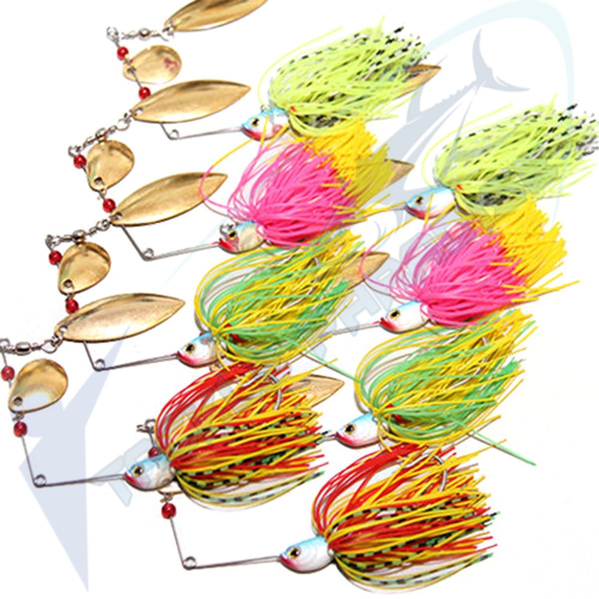 1/2oz Bassify Bass Baits COD Spinnerbaits with T-Tail Soft Plastic Grubs